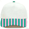 Canvas hat pink/green striped bill