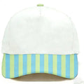 Canvas hat lime green/light blue striped bill