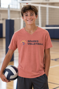 Dusty Rose Vneck tshirt with Sparks VB with logo