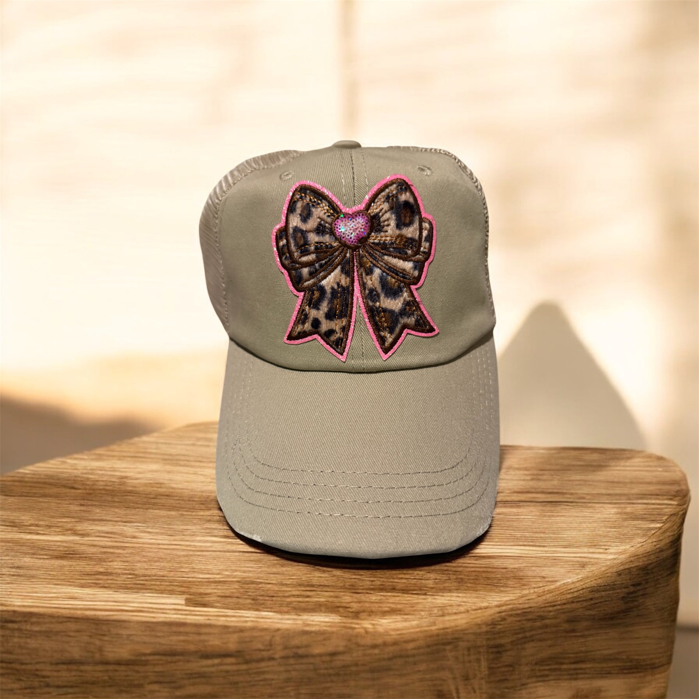 Leopard/pink bow