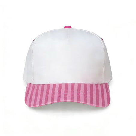 Canvas hat light pink/pink striped bill