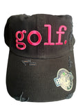 Pink Golf distressed hat