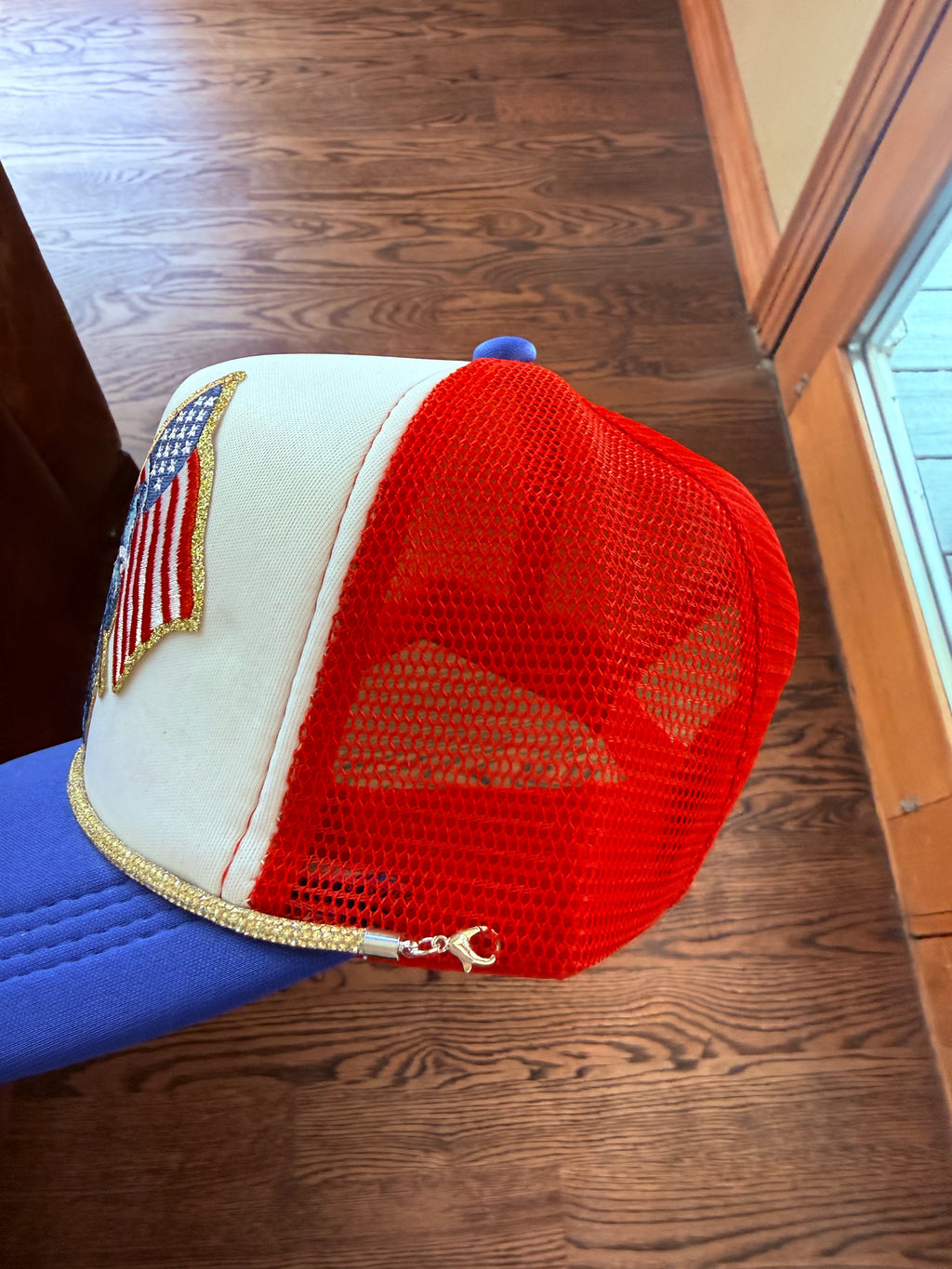 USA flags trucker