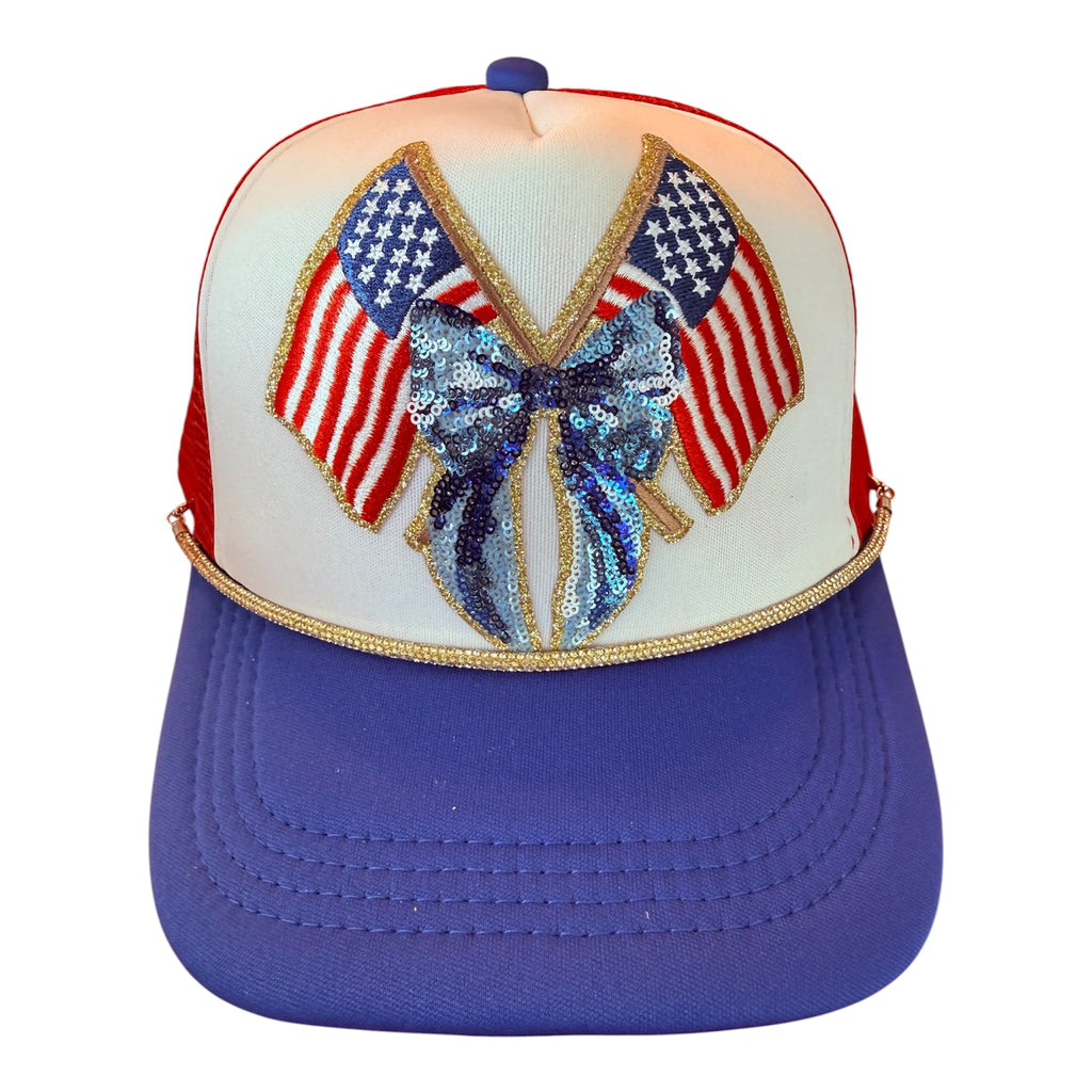 USA flags trucker