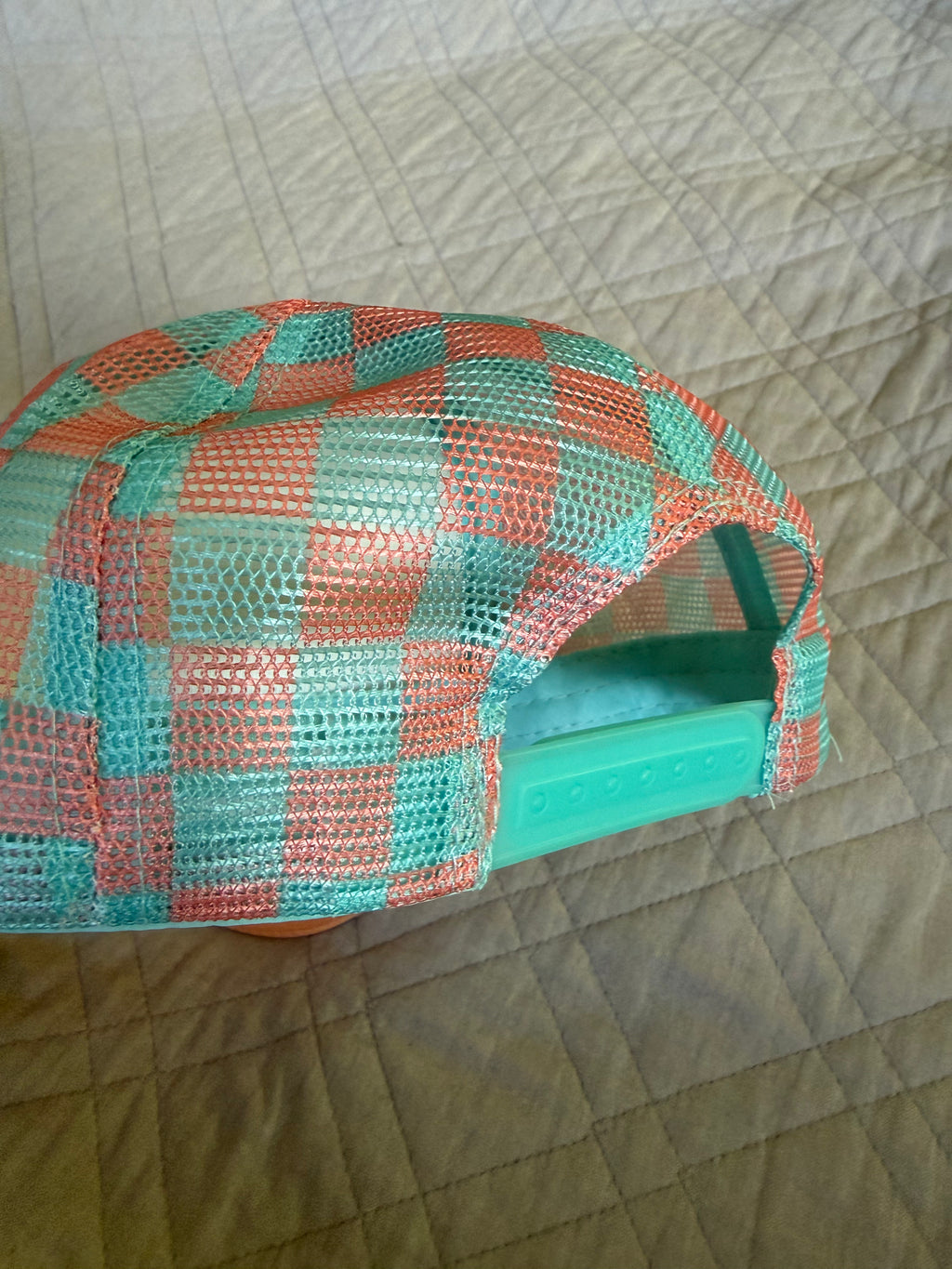 Choose HAPPY hour checkered trucker