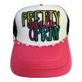 Pretty girls pray tricolor trucker hat