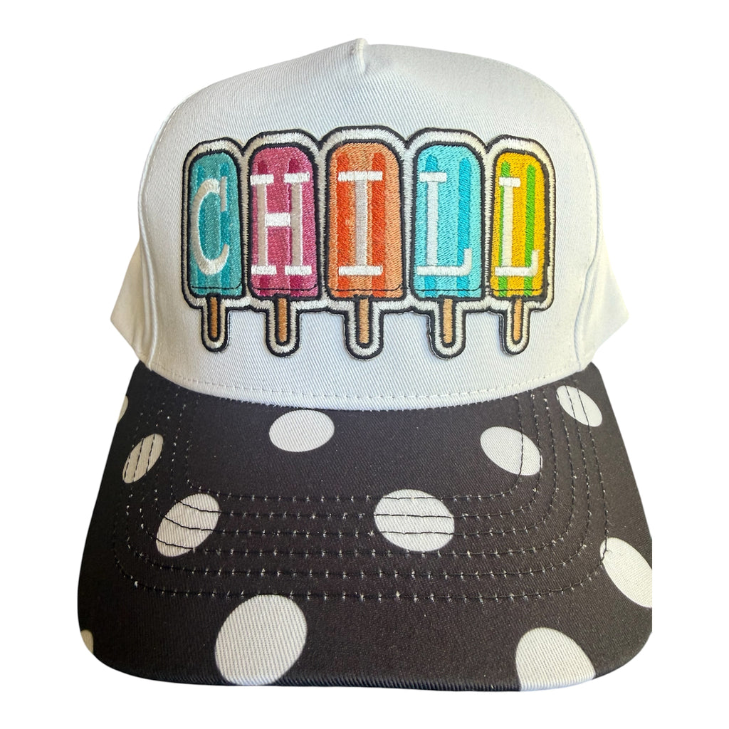 CHILL popsicle canvas polka dot trucker hat