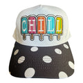 CHILL popsicle canvas polka dot trucker hat