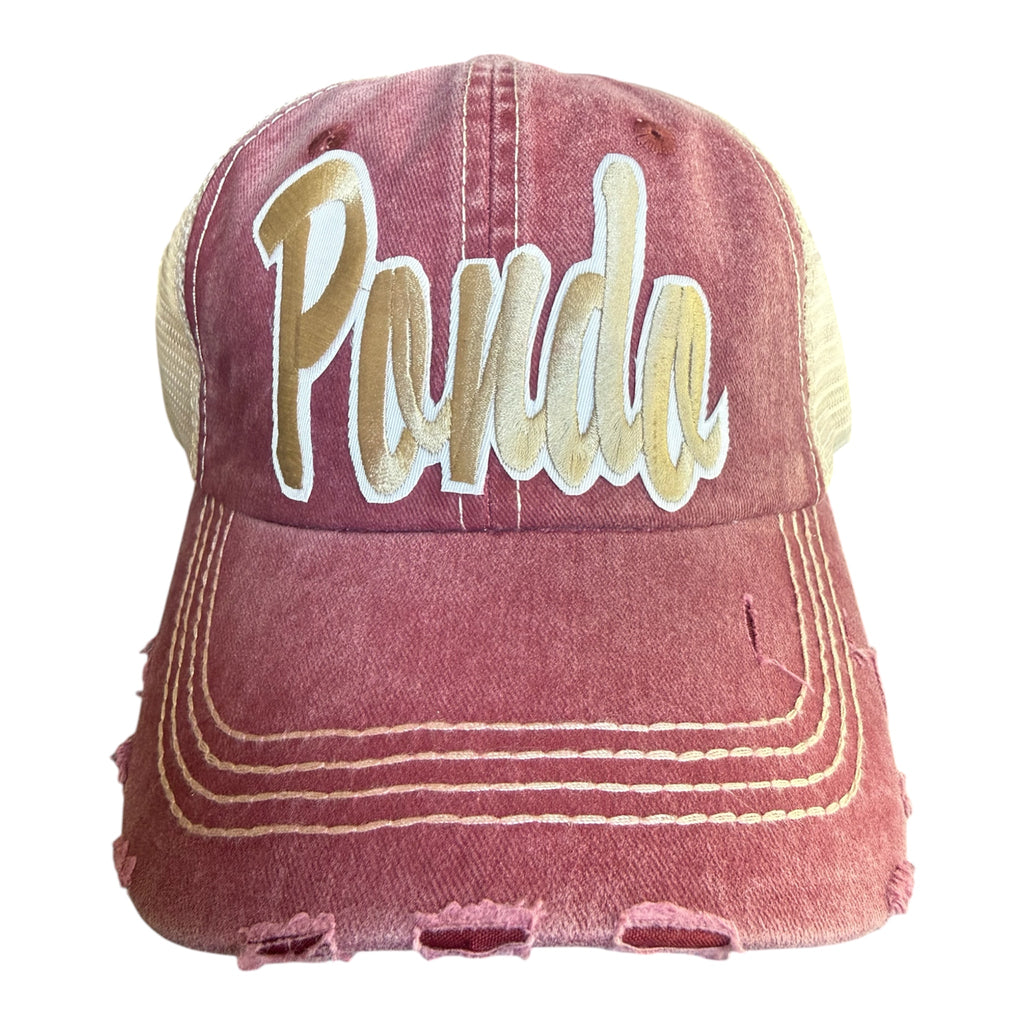 Ponderosa distressed trucker baseball hat