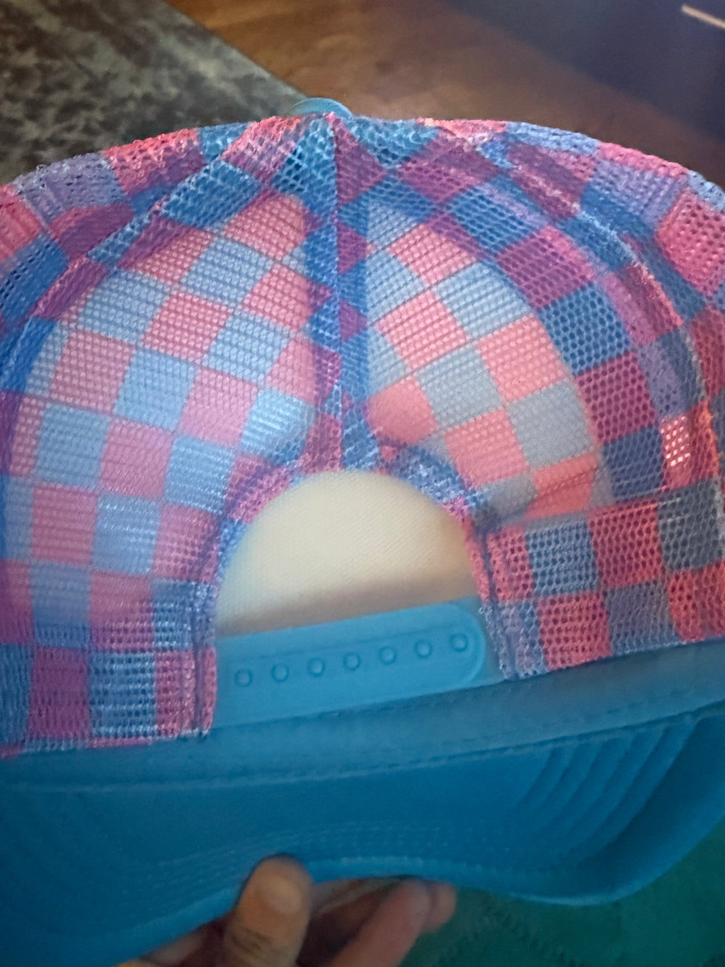 Queen Bee checkered trucker