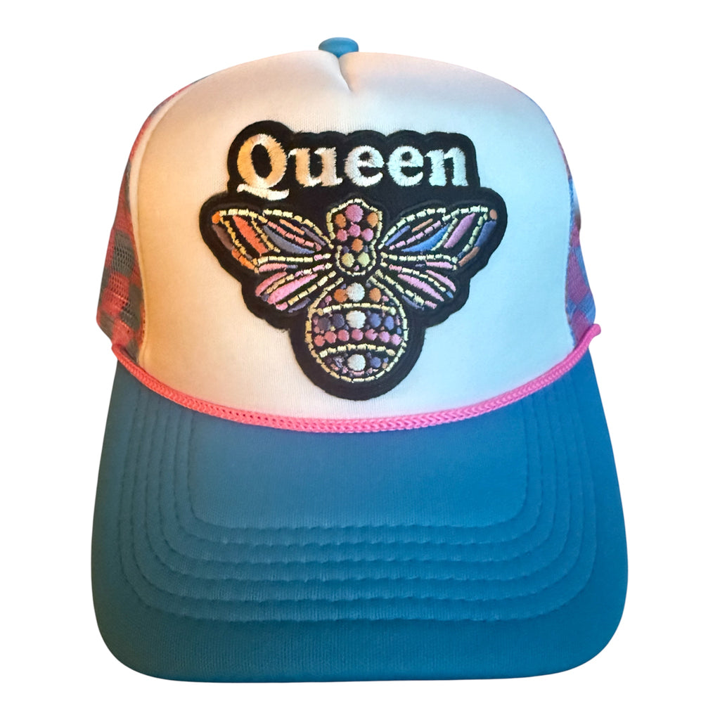 Queen Bee checkered trucker