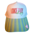 Lake Day all day canvas trucker, striped bill