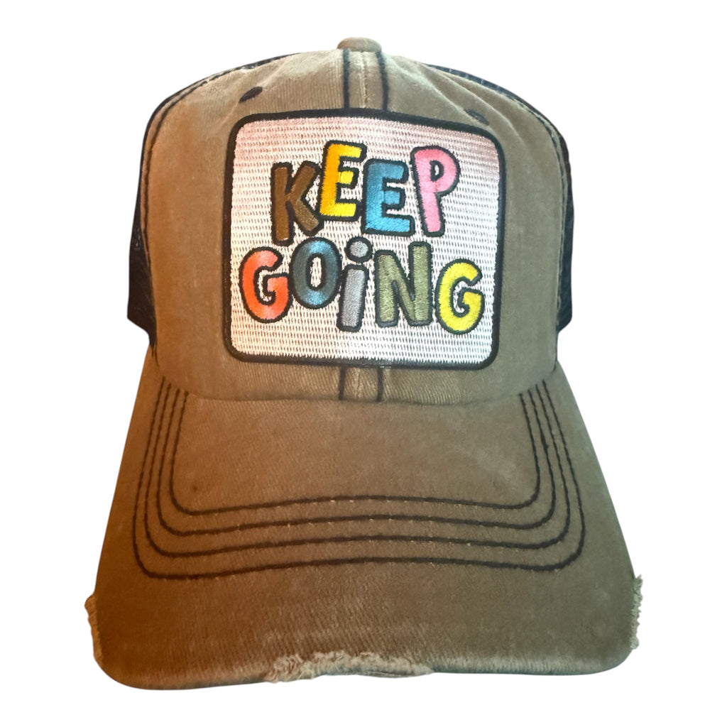 Keep Going one patch trucker dad hat