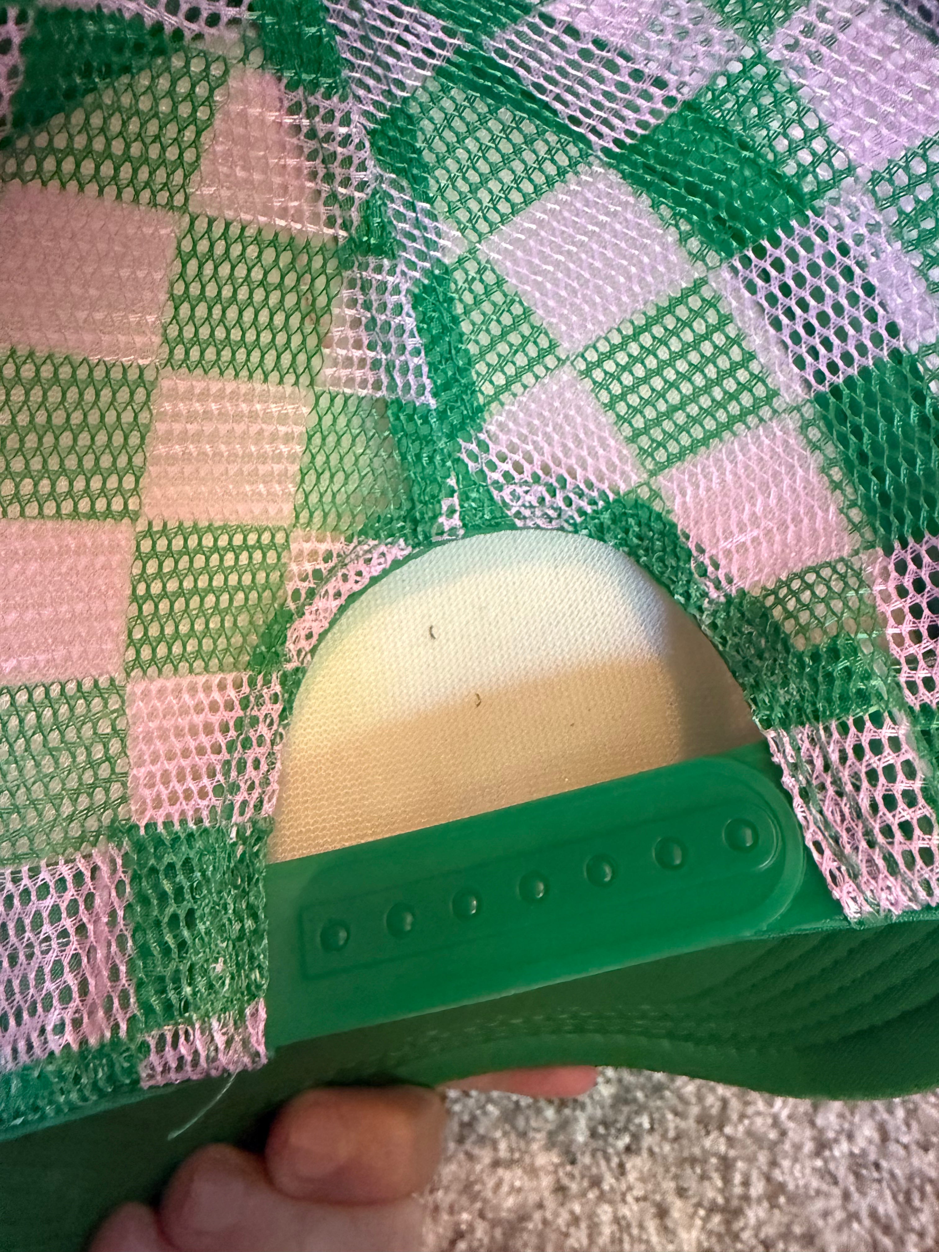 Pickleball green and pink checkered mesh with charm