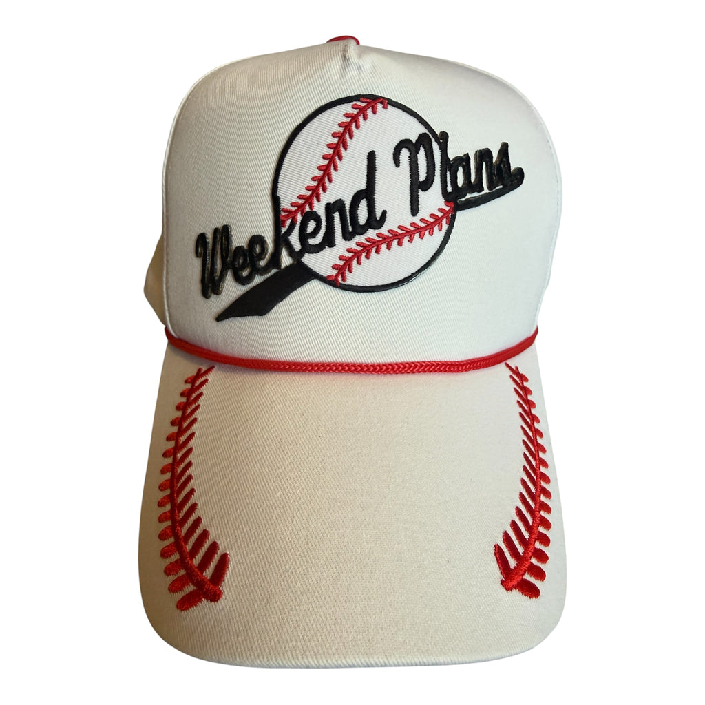 Weekend Plans baseball trucker hat