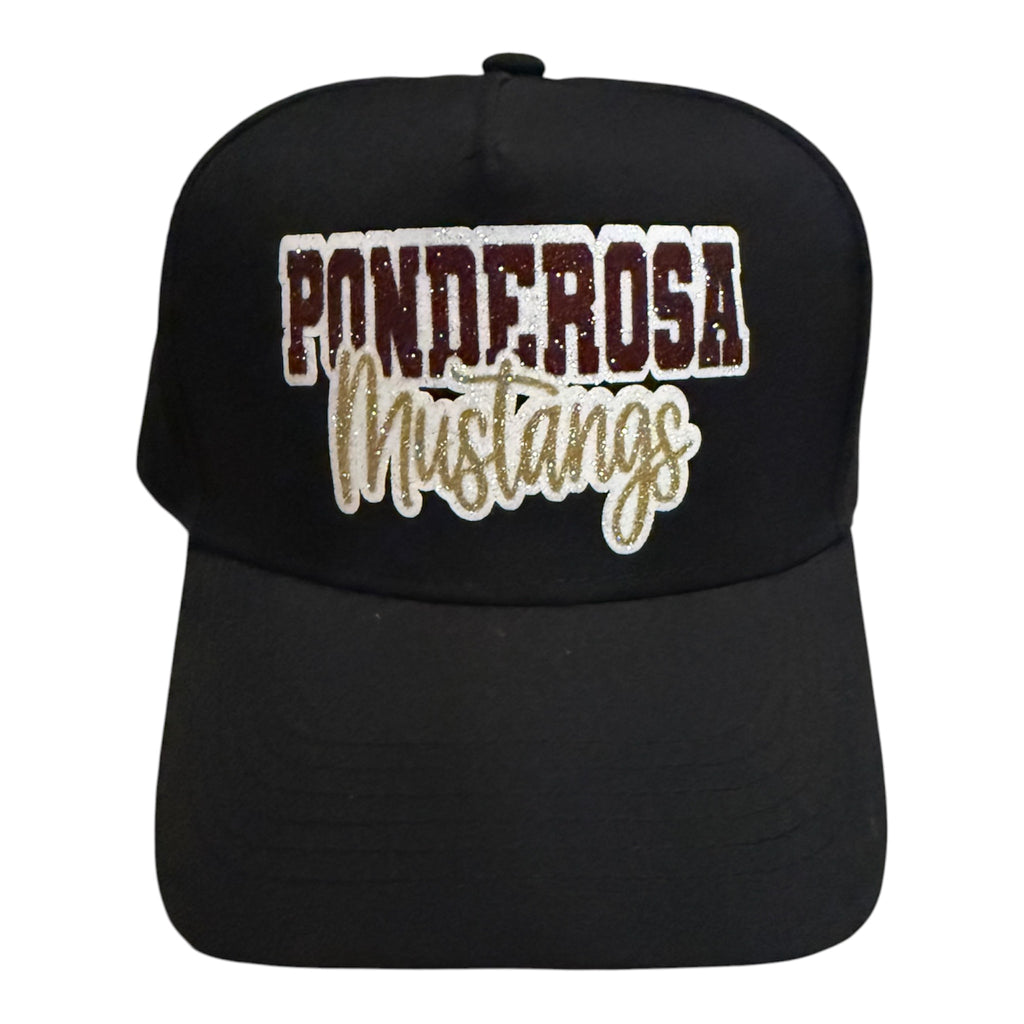 Pondo Mustangs black Trucker baseball hat