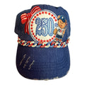 July 4th - 250 year patch with tricolor rhinestone chain