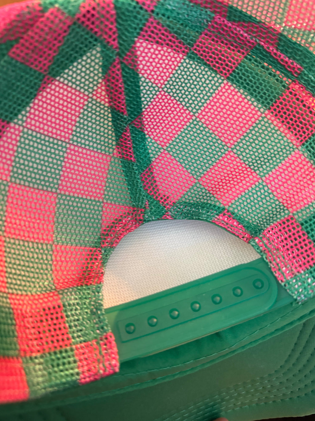 Lake Life checkered trucker hat w bling