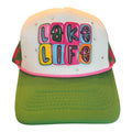 Lake Life checkered trucker hat w bling