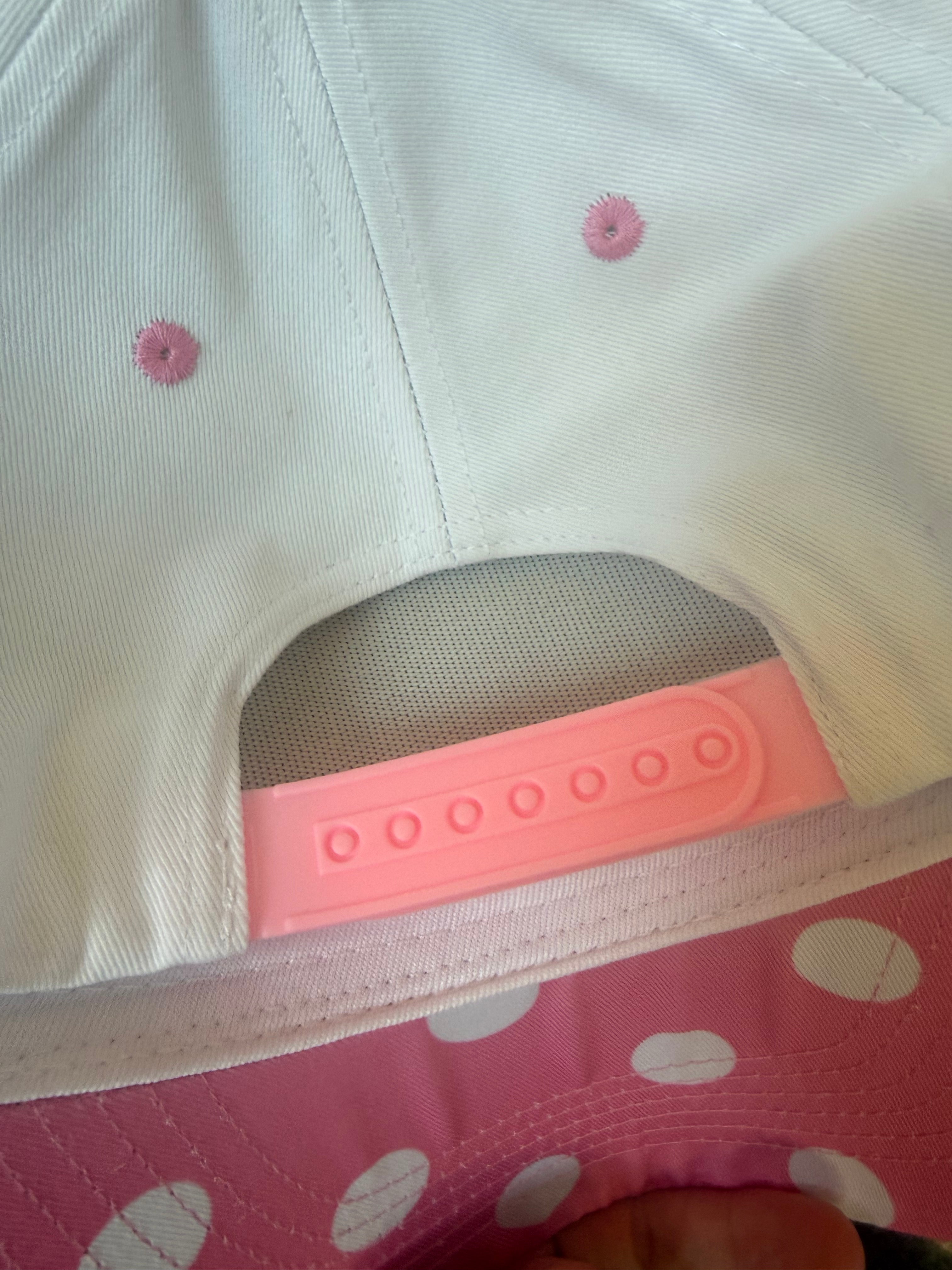 Later Gator pink polka dot canvas hat