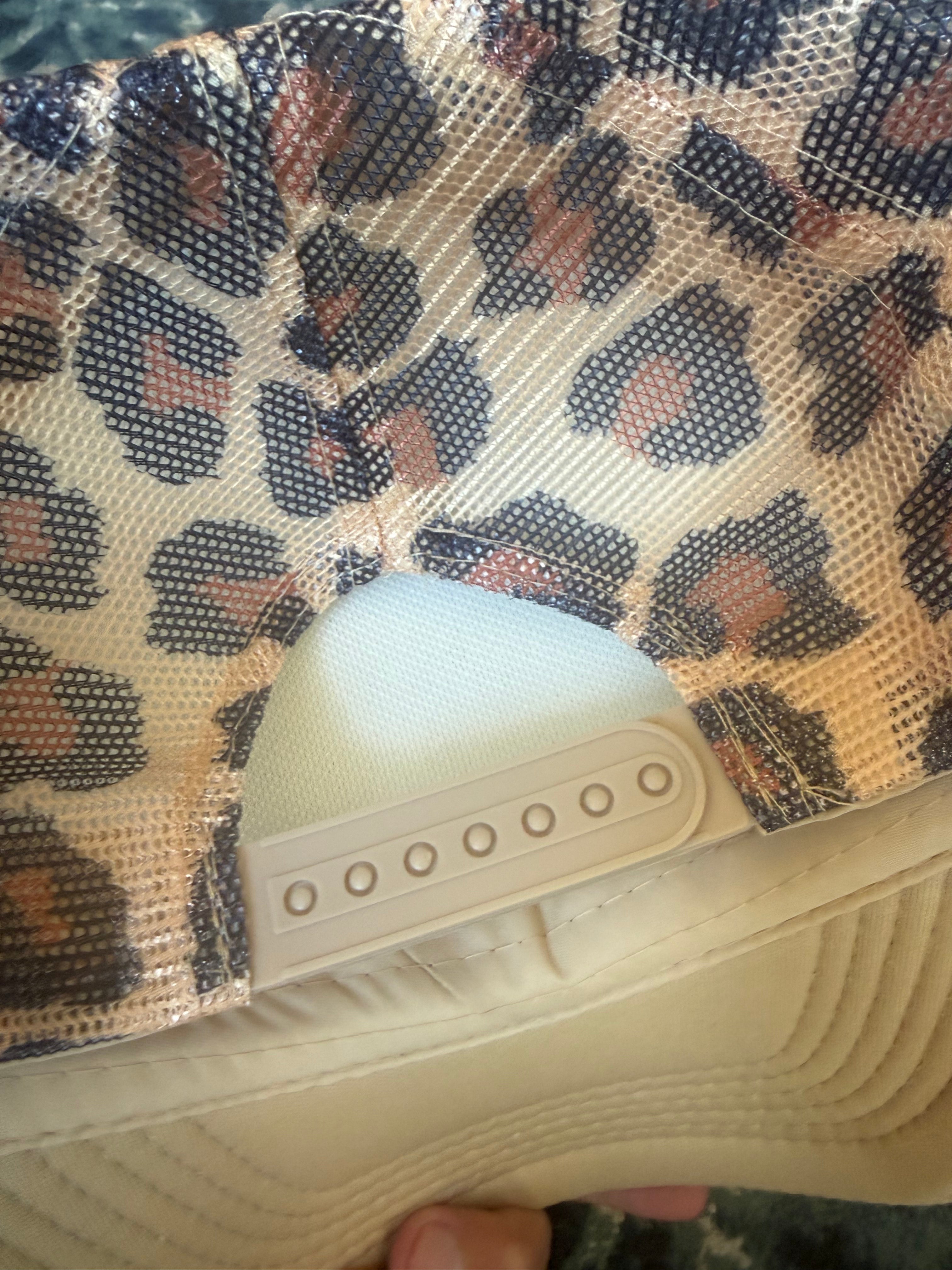 Summer babe trucker hat with leopard mesh