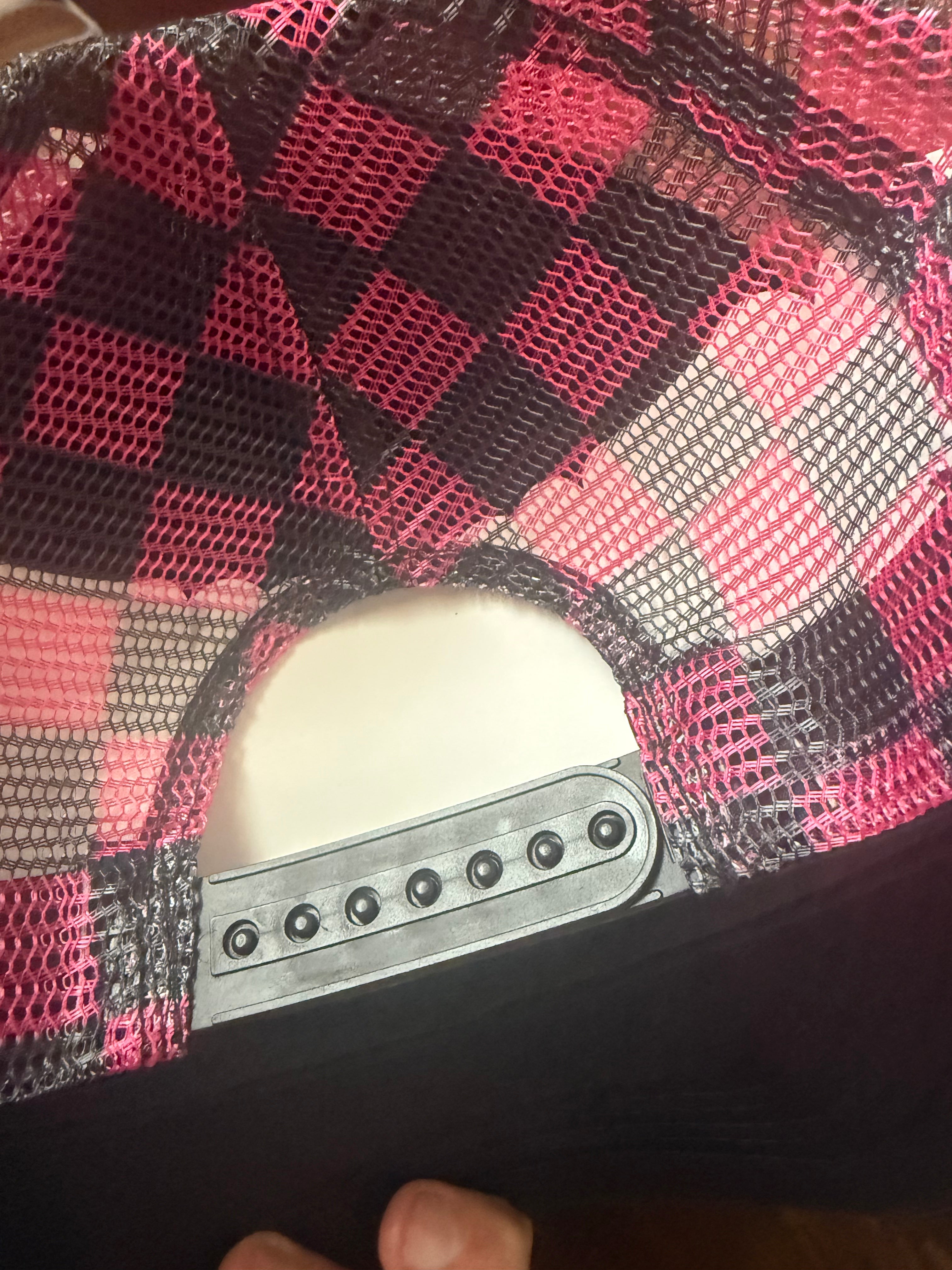 MOMMIN’ checkered trucker hat w bling