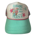 Running on Alani and a prayer checkered trucker hat
