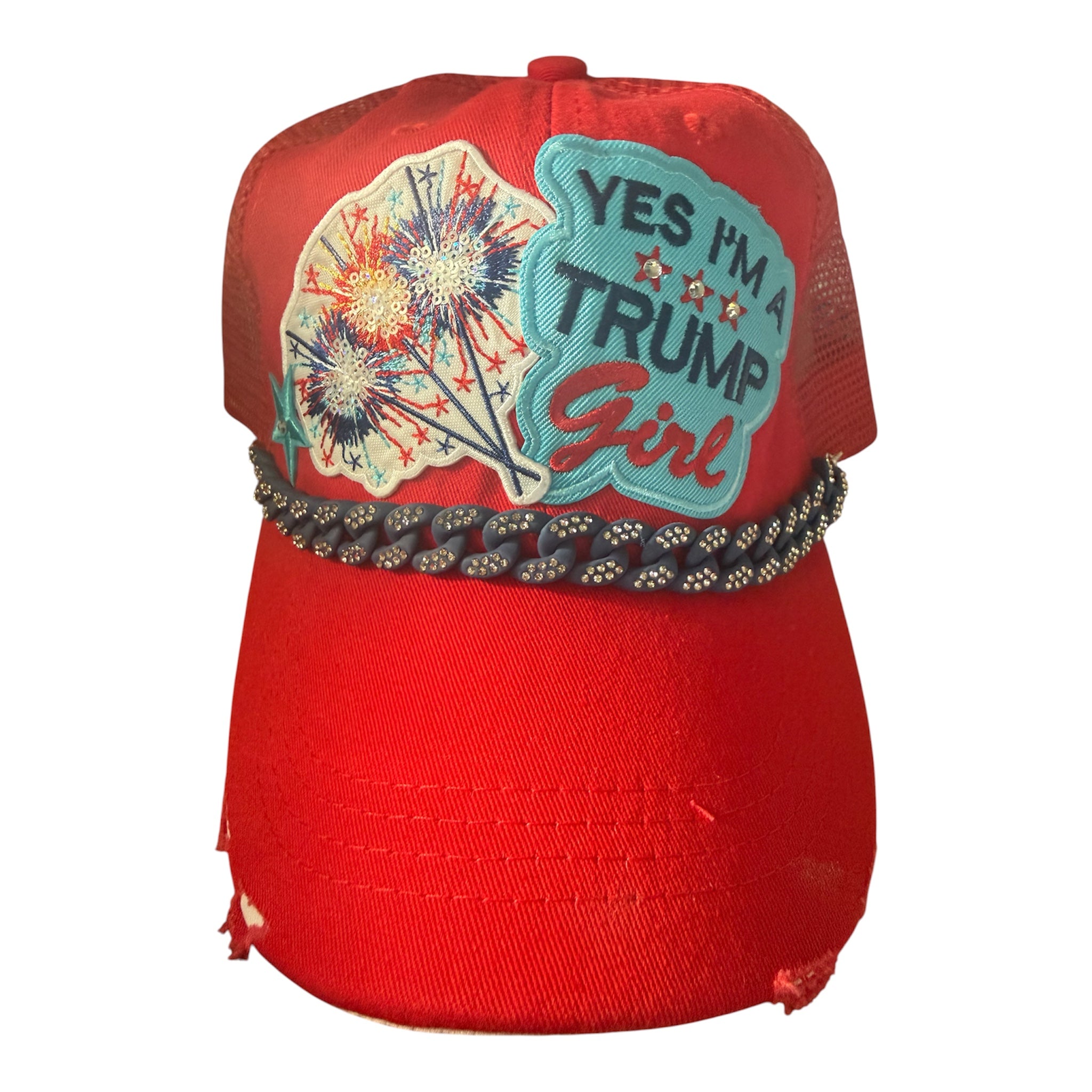 Festive red, white and blue hat