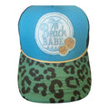 Beach babe leopard bill trucker hat