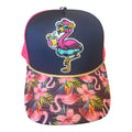 Flamingo printed trucker hat