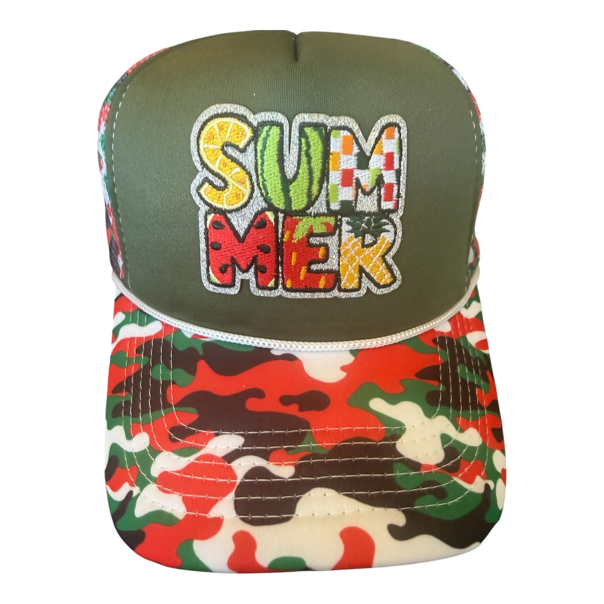 SUMMER printed bill and mesh trucker hat