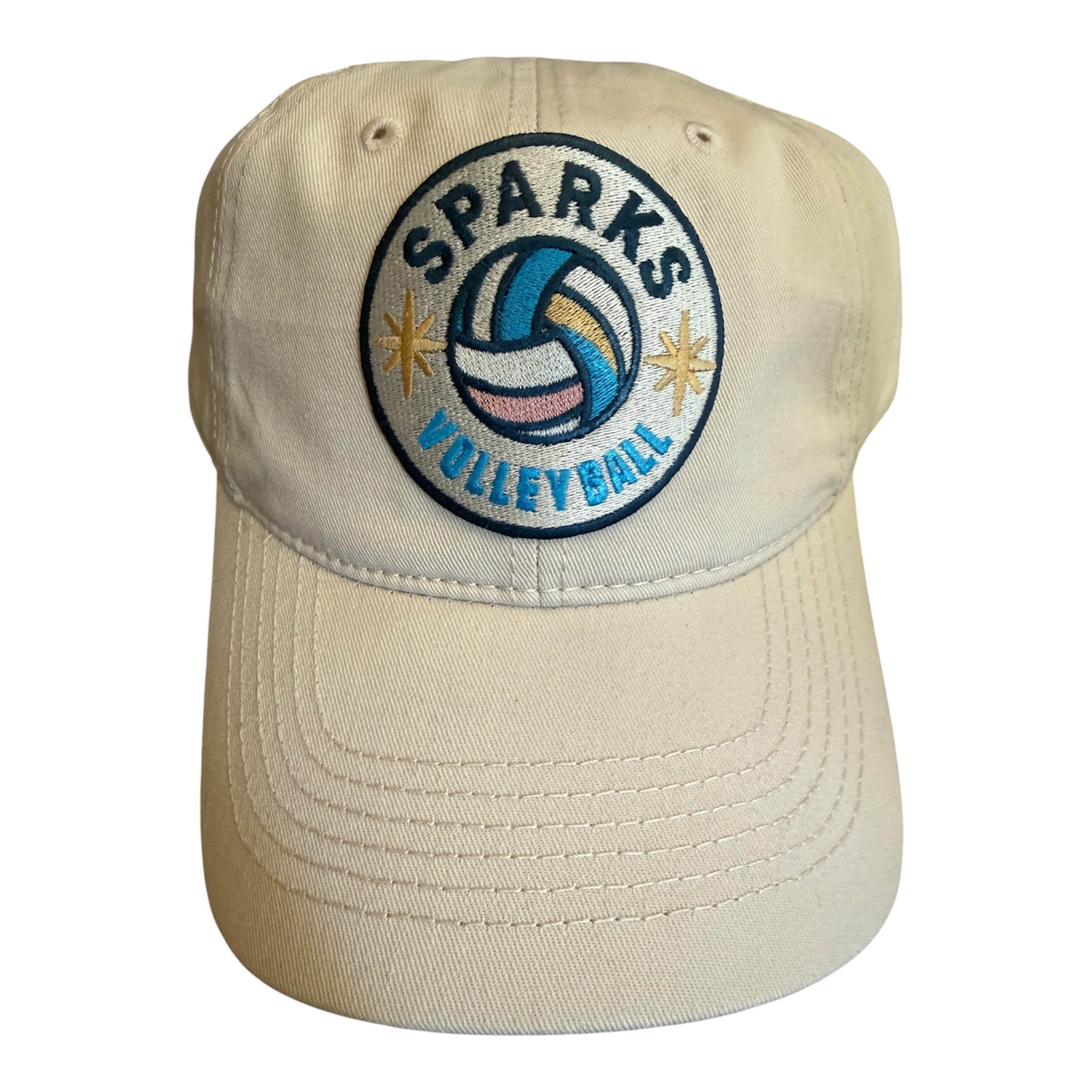 Sparks Vb cream color dad hat with circle patch