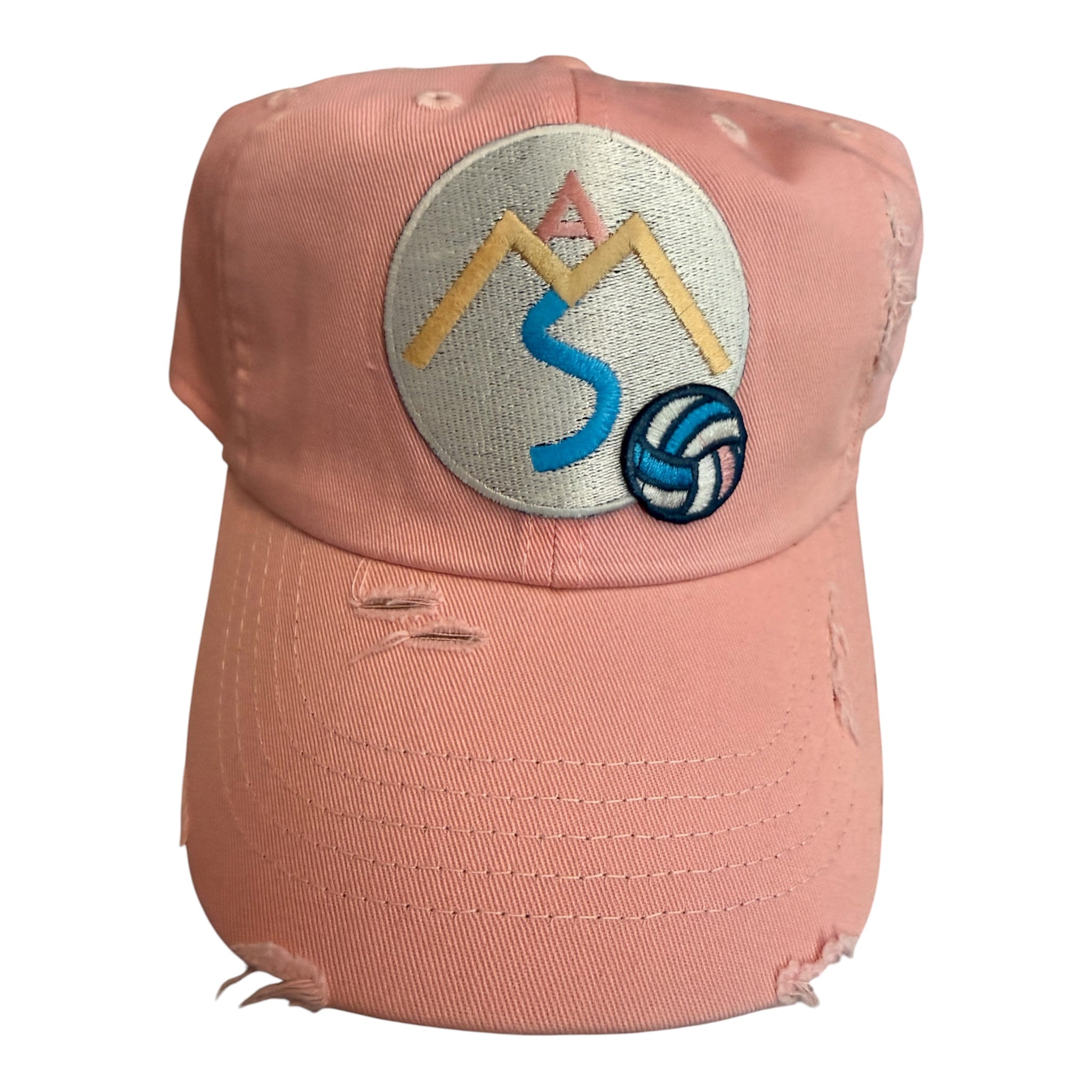 Sparks Vb dusty rose dad hat with logo and volleyball patch