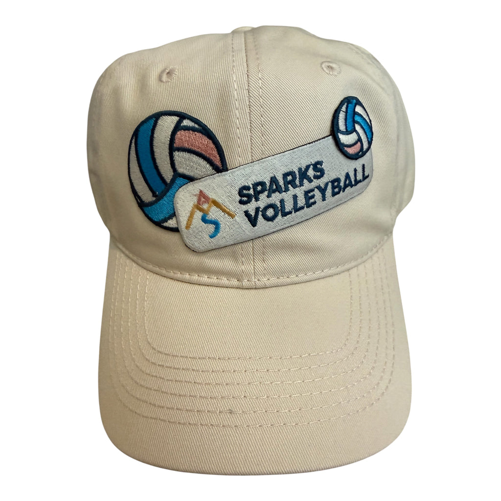 Sparks Vb cream dad hat with three patches