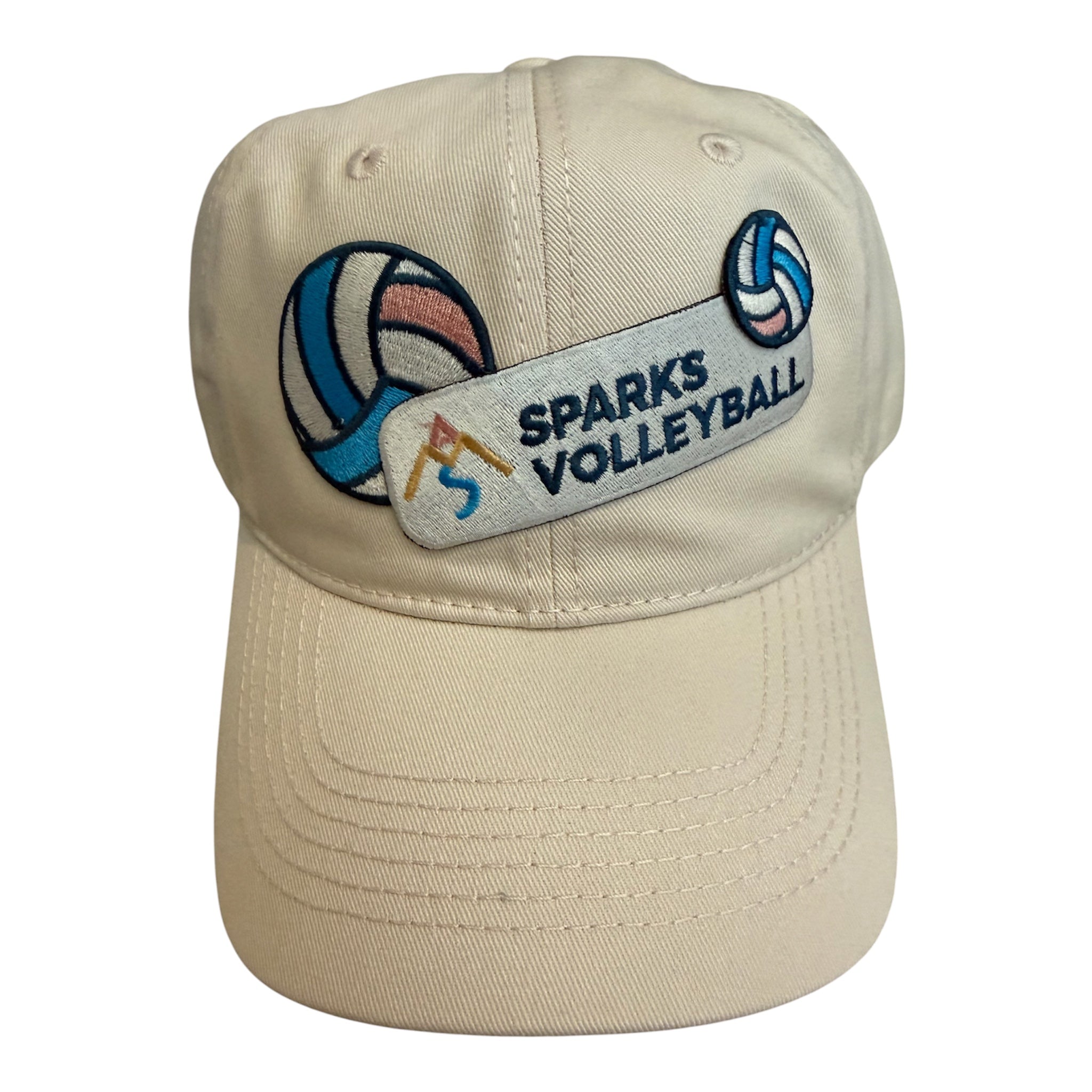 Sparks Vb cream dad hat with three patches